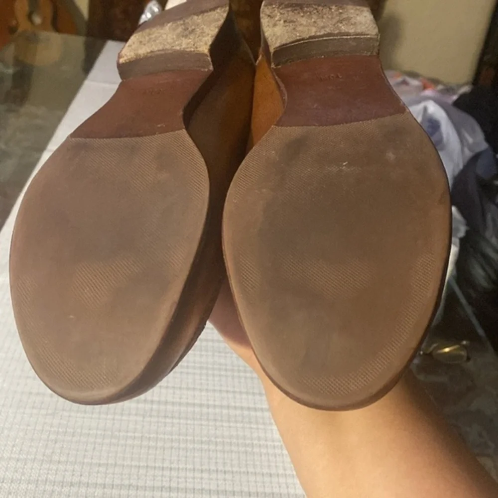 TORY BURCH penny loafers Brown Leather Loafers Sz 10M